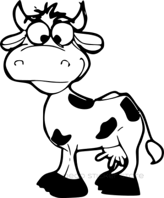 Sticker autocollant vache un peu folle