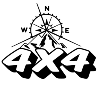 Sticker montagne et rose des vents 4x4