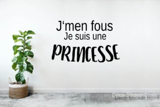 Sticker mural texte je suis une princesse
