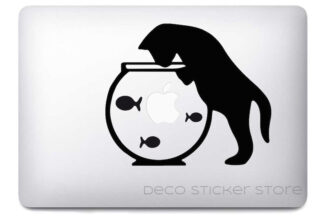 Stickers autocollant Chat Poisson MacBook