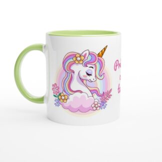 Mug avec intérieur coloré licorne à personnaliser