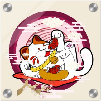 Tableau plexiglas Maneki neko poisson