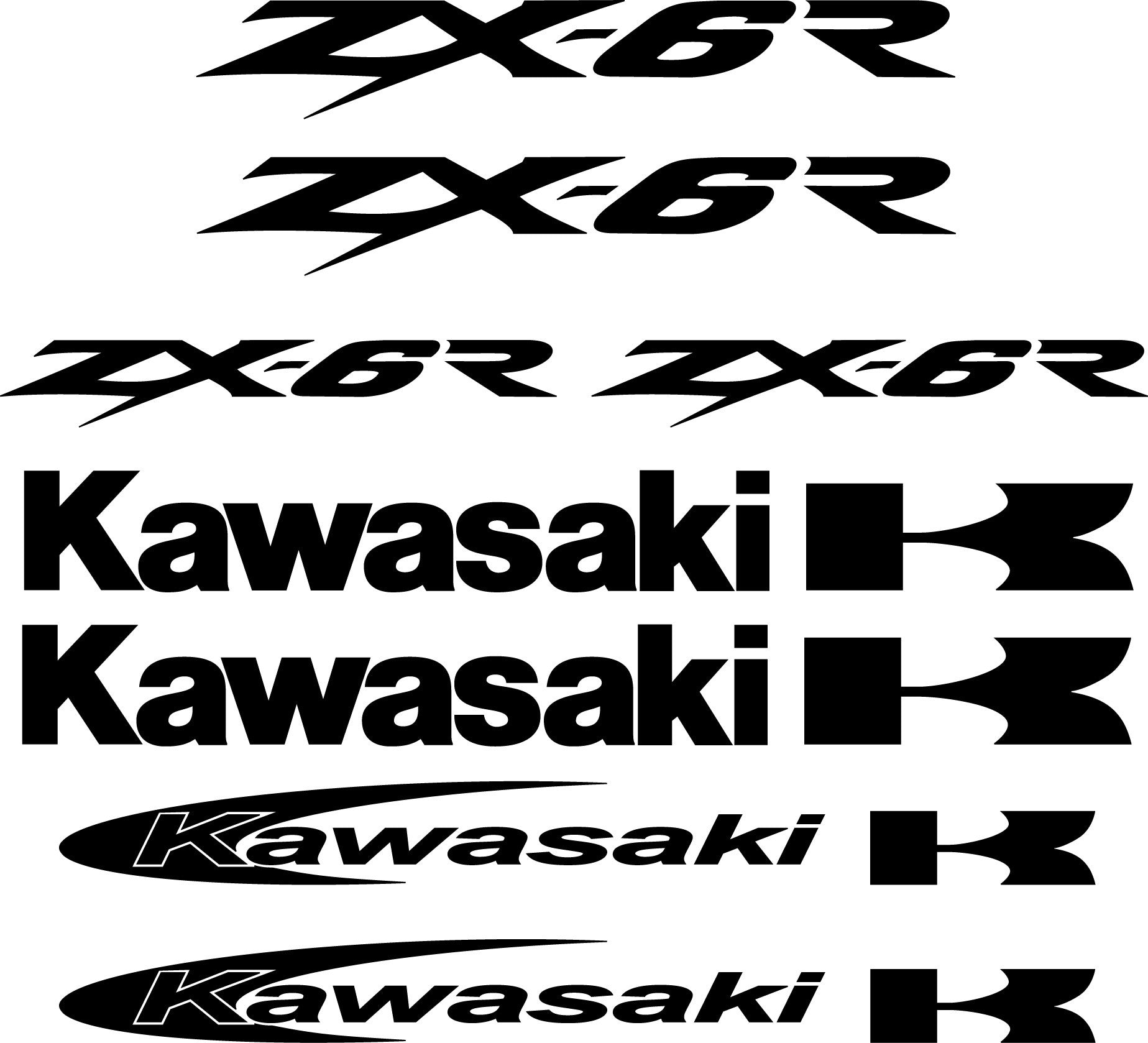 kit Stickers autocollant moto Kawasaki ZX 6R | Déco Sticker Store