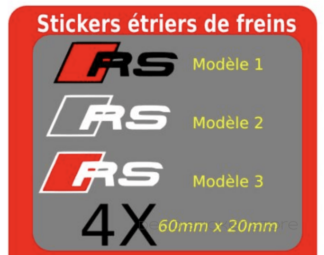 Lot de 4 stickers autocollants étriers de freins Audi RS