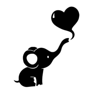 Sticker autocollant éléphant avec ballon