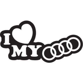 Sticker Autocollant I Love My Audi