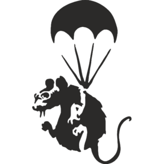 Sticker Autocollant     Rat Parachute street art L87291