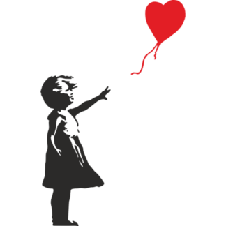 Sticker Autocollant     La Fille Au Ballon Couleur street art L87289