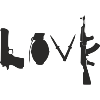 Sticker Autocollant     Love et Armes street art L87321