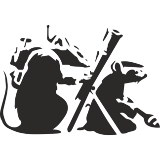 Sticker Autocollant     Rats Soldats Mortier street art L87306