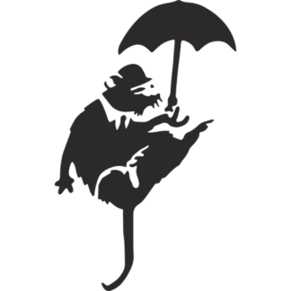 Sticker Autocollant     Rat Parapluie street art L87319