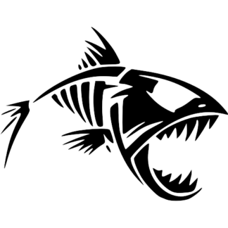Sticker Autocollant Arête Poisson Piranha pêche P87297
