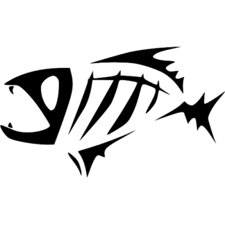 Sticker Autocollant Arête Poisson Piranha pêche P87298