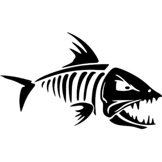 Sticker Autocollant Arête Poisson Piranha pêche P87296