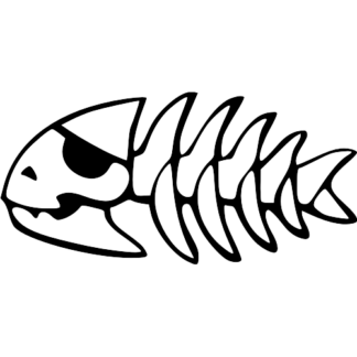 Sticker Autocollant Arête Poisson Pirate pêche P87299