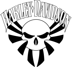 Sticker Autocollant   Harley Davidson Skull 2 moto R87373