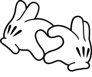 Sticker Autocollant Mains coeur disney Z87297