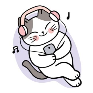 Sticker Autocollant chat musique imprimé AQ87304