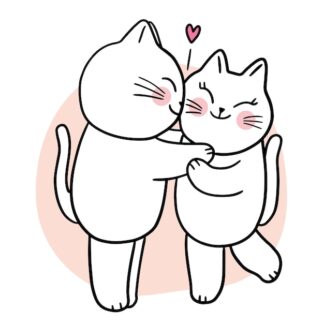 Sticker Autocollant chats love imprimé AQ87289