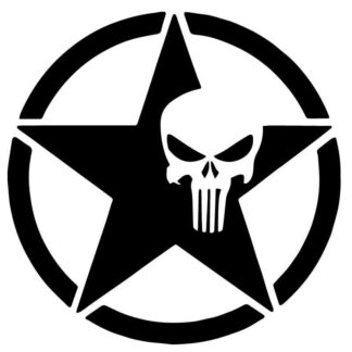 Sticker Autocollant  étoile us army  punisher  skull AVw187289