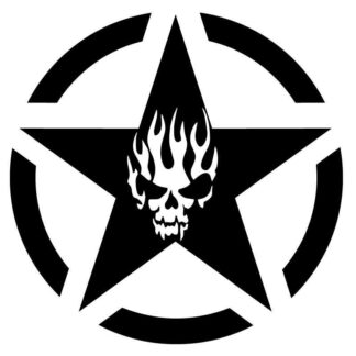 Sticker Autocollant  étoile us army skull AVw187323