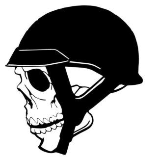 Sticker Autocollant  crâne avec casque skull AVw187327