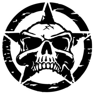 Sticker Autocollant  étoile us army skull AVw187306