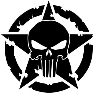Sticker Autocollant  étoile us army  punisher  skull AVw187291