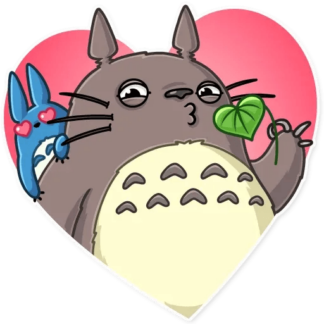 Sticker Autocollant totoro coeur imprimé IMP87290