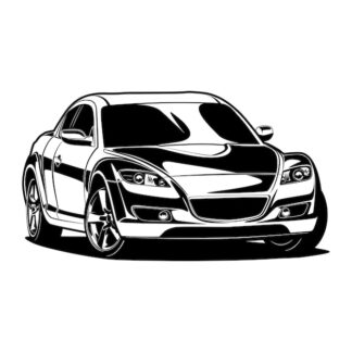 Sticker Autocollant voiture sport silouhette BVw187296