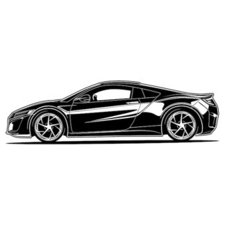 Sticker Autocollant voiture sport silouhette BVw187298