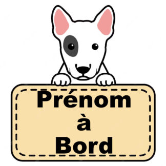 Sticker autocollant chien à bord bull terrier