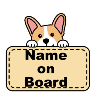 Sticker chien à bord corgi