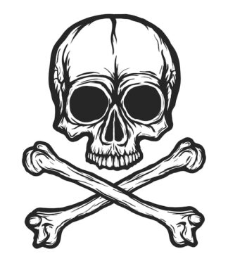 Sticker Autocollant tête de mort skull AV187310
