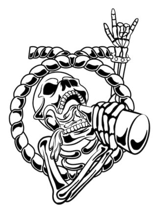 Sticker Autocollant tête de mort skull AV187304