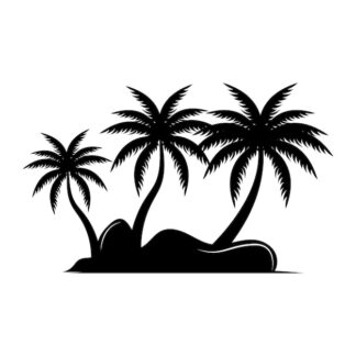 Sticker Autocollant cocotiers plage SCE18740