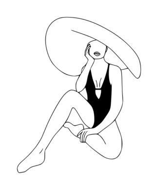 Sticker Autocollant femme plage SCE18735