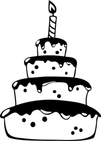 Sticker Autocollant gateau anniversaire nourriture NF18740