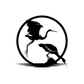 Sticker Autocollant duo oiseau heron plage SCE18737