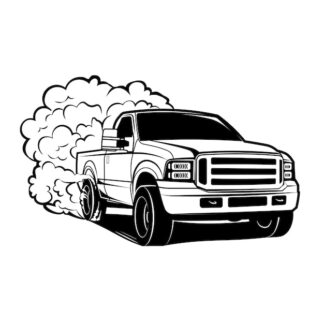 Sticker Autocollant voiture pickup 4x4 silouhette BVw18730