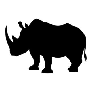 Sticker Autocollant rhinoceros silhouette animaux SAE18737