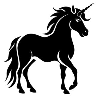 Sticker Autocollant licorne cheval equide animaux  ANX21019