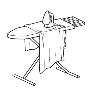 Sticker Autocollant table a repasser buanderie  BU200689