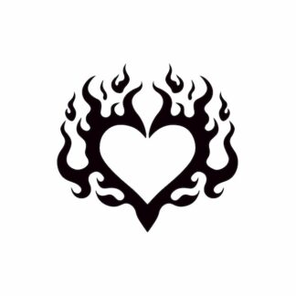 Sticker Autocollant coeur tribal flammes love  LOV54492