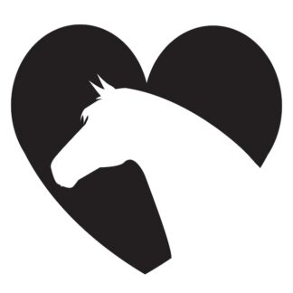 Sticker Autocollant coeur cheval animal love  LOV54490