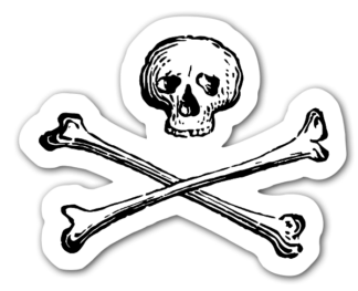 Sticker Autocollant tete de mort skull imprimé IMP2023200