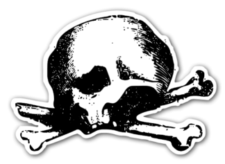 Sticker Autocollant tete de mort skull imprimé IMP2023204
