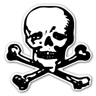 Sticker Autocollant tete de mort skull imprimé IMP2023207