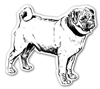 Sticker Autocollant chien  imprimé IMP2023221