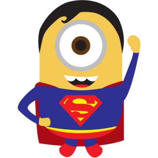 Sticker Autocollant  minion man of steel superman imprimé IMP20231421